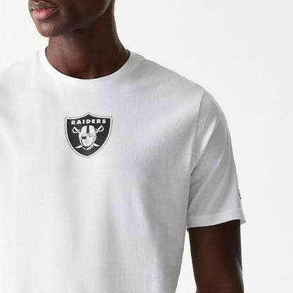 The Male model is wearing Las Vegas Raiders NFL White T-Shirt 6