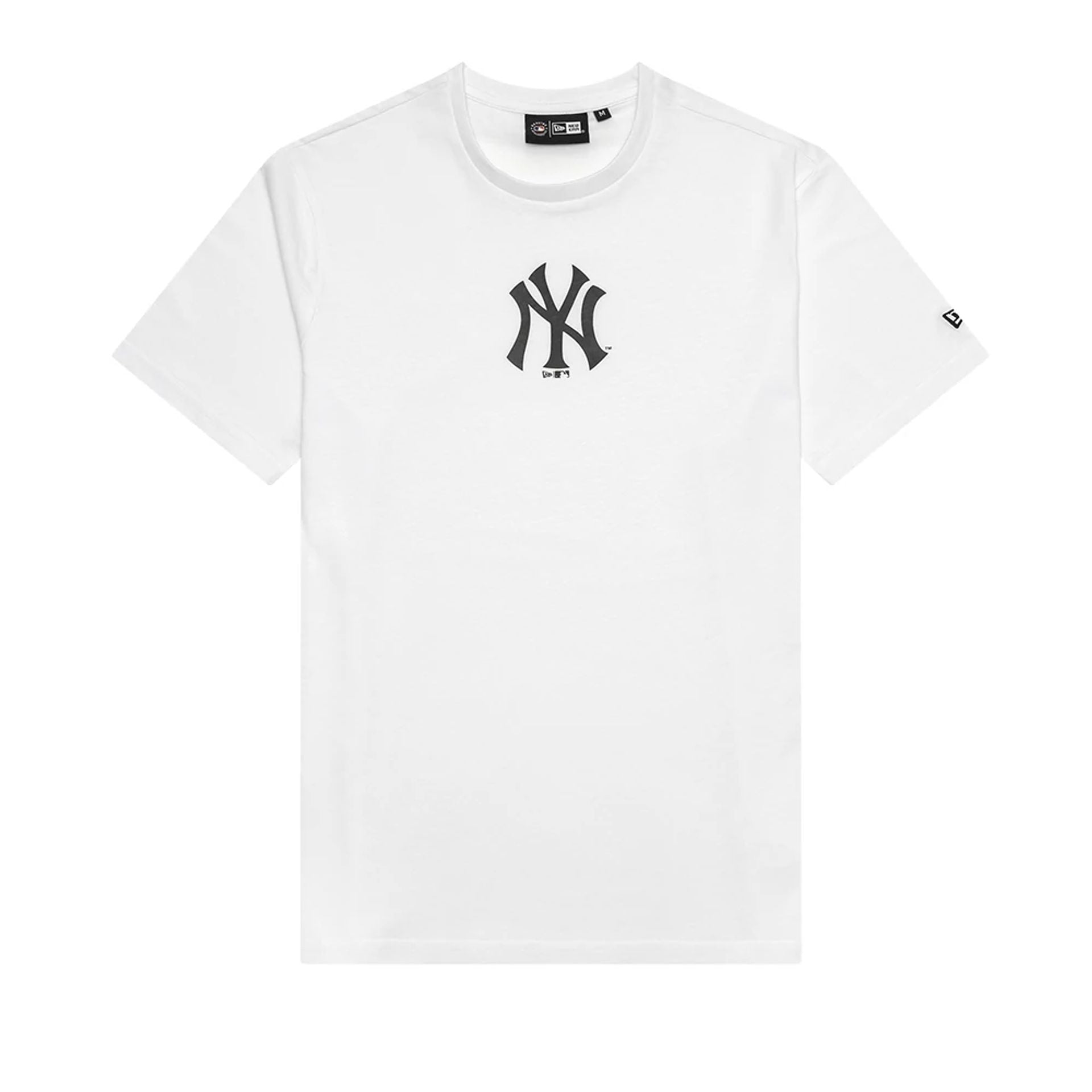 The Male model is wearing New York Yankees MLB White T-Shirt 1