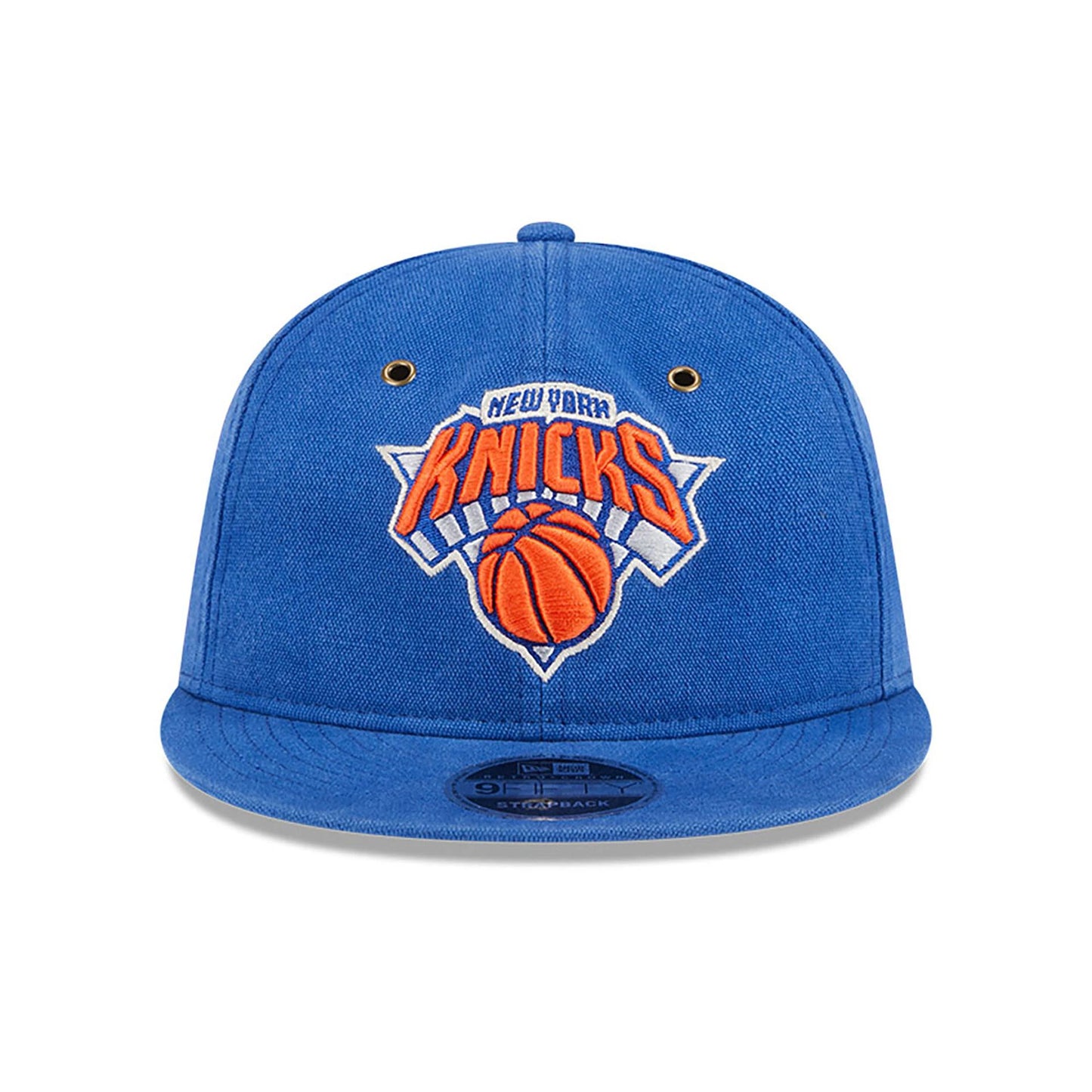 This is a New York Knicks Cotton Canvas Blue Retro Crown 9FIFTY Strapback Cap 3