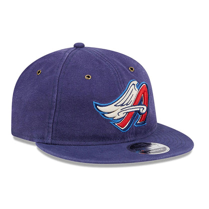 This is a LA Angels Cotton Canvas Dark Blue Retro Crown 9FIFTY Strapback Adjustable Cap 4