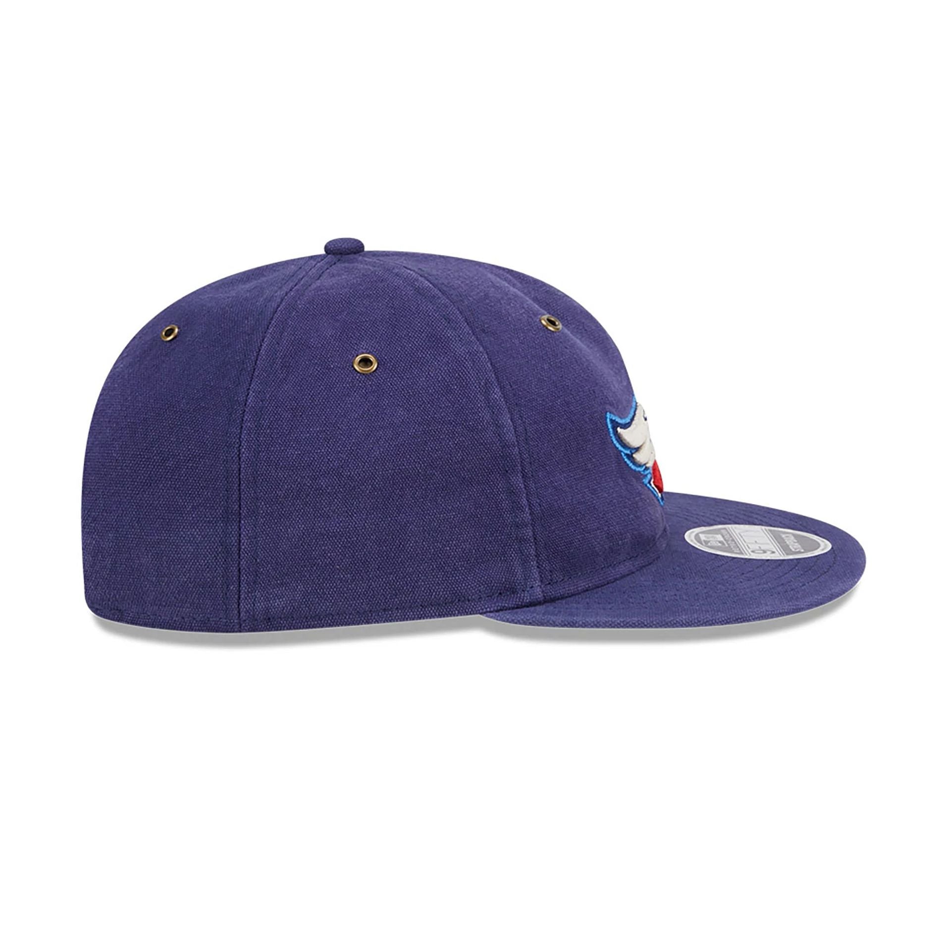 This is a LA Angels Cotton Canvas Dark Blue Retro Crown 9FIFTY Strapback Adjustable Cap 6