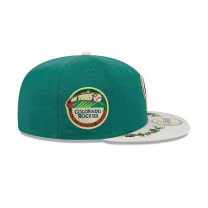 This is a Colorado Rockies Novelty Holly Green 59FIFTY Fitted Cap 6