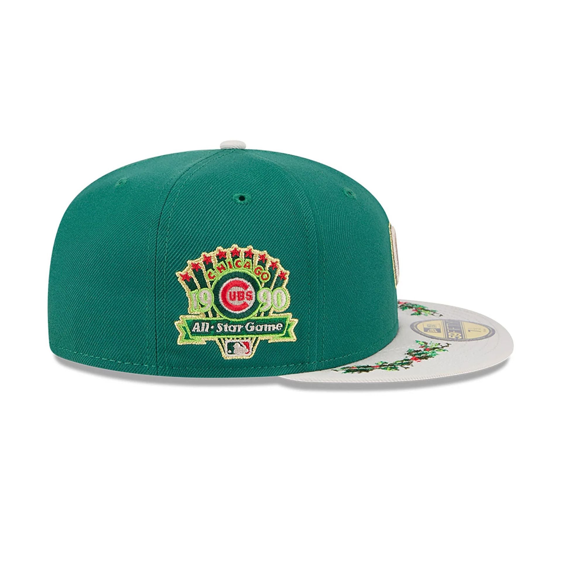 This is a Chicago Cubs Novelty Holly Green 59FIFTY Fitted Cap 6