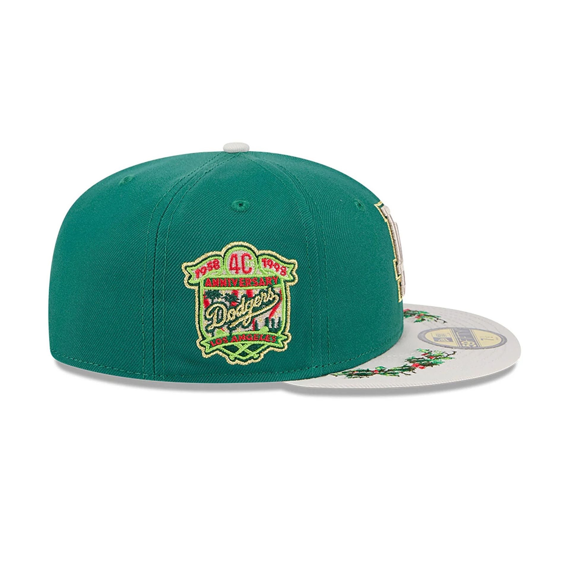 This is a LA Dodgers Novelty Holly Green 59FIFTY Fitted Cap 6