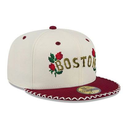 This is a Boston Red Sox Novelty Stitch White 59FIFTY Fitted Cap 4