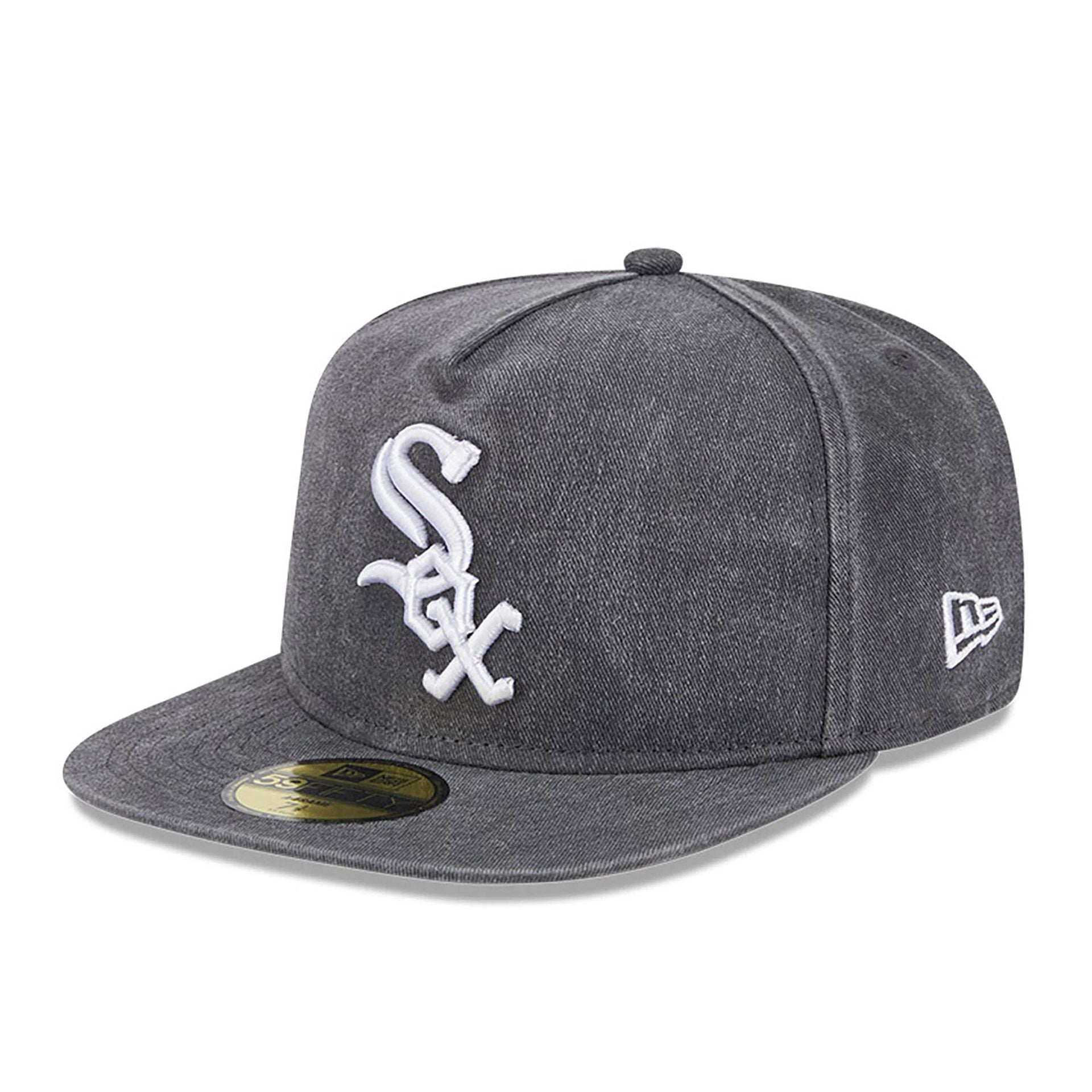 This is a Chicago White Sox Pigment Dye Black 59FIFTY A-Frame Fitted Cap 1