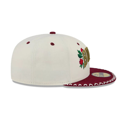 This is a Chicago Bulls Novelty Stitch White 59FIFTY Fitted Cap 6