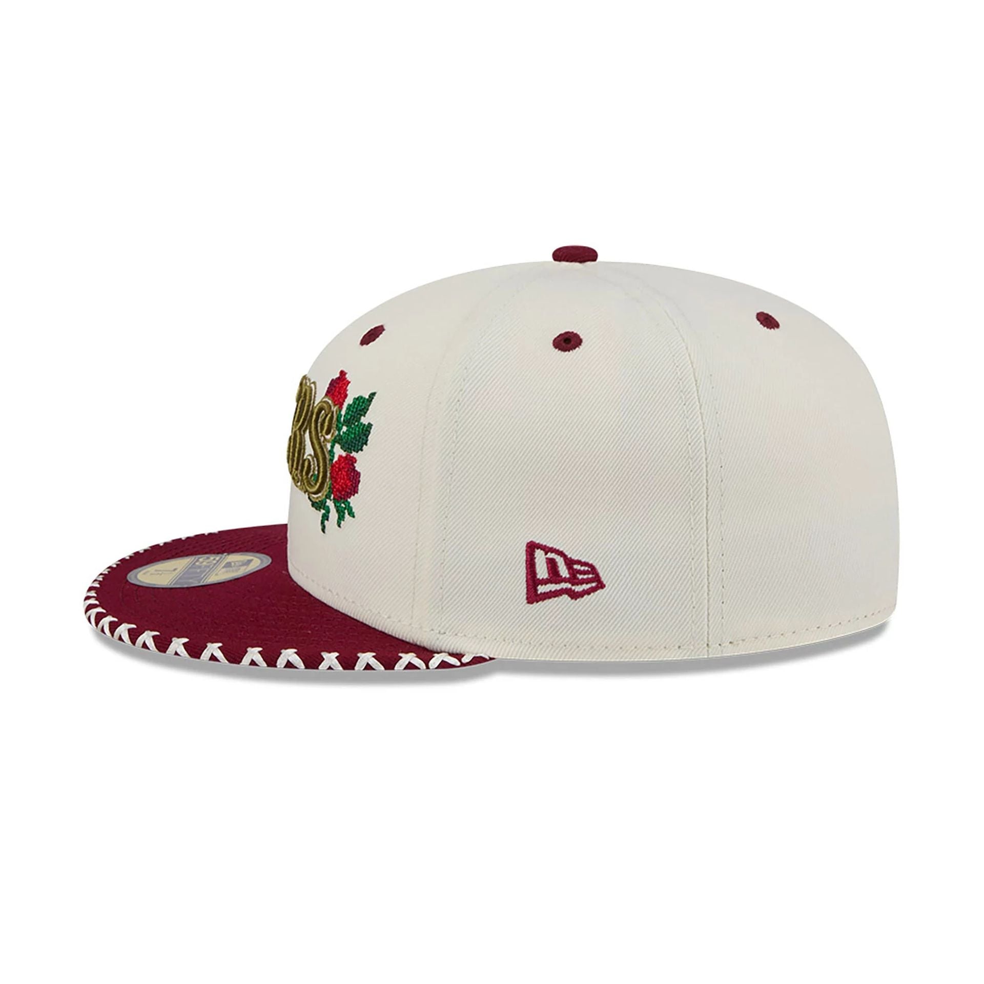 This is a San Francisco 49ers Novelty Stitch White 59FIFTY Fitted Cap 7