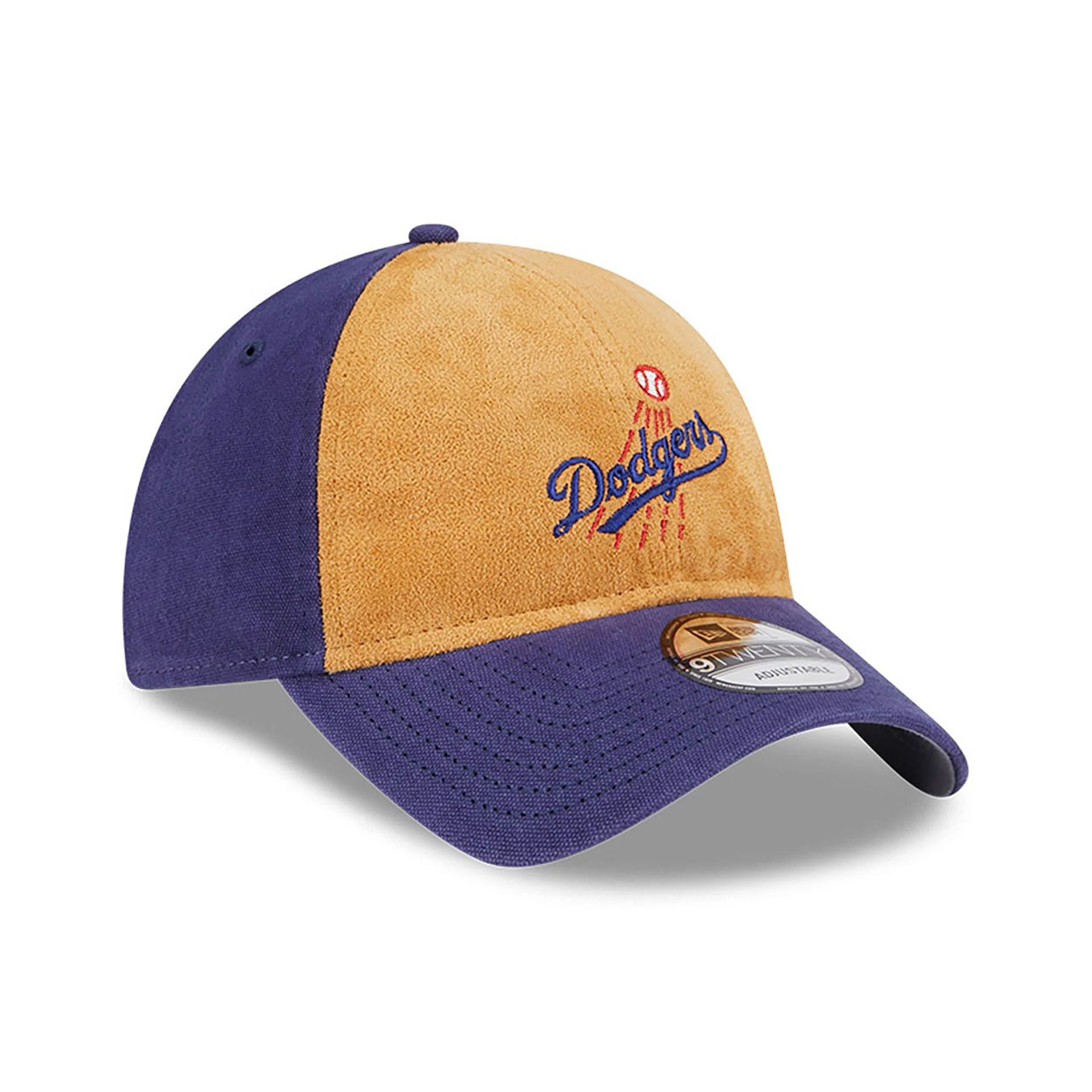 This is a LA Dodgers Tan Texture Dark Blue 9TWENTY Adjustable Cap 4