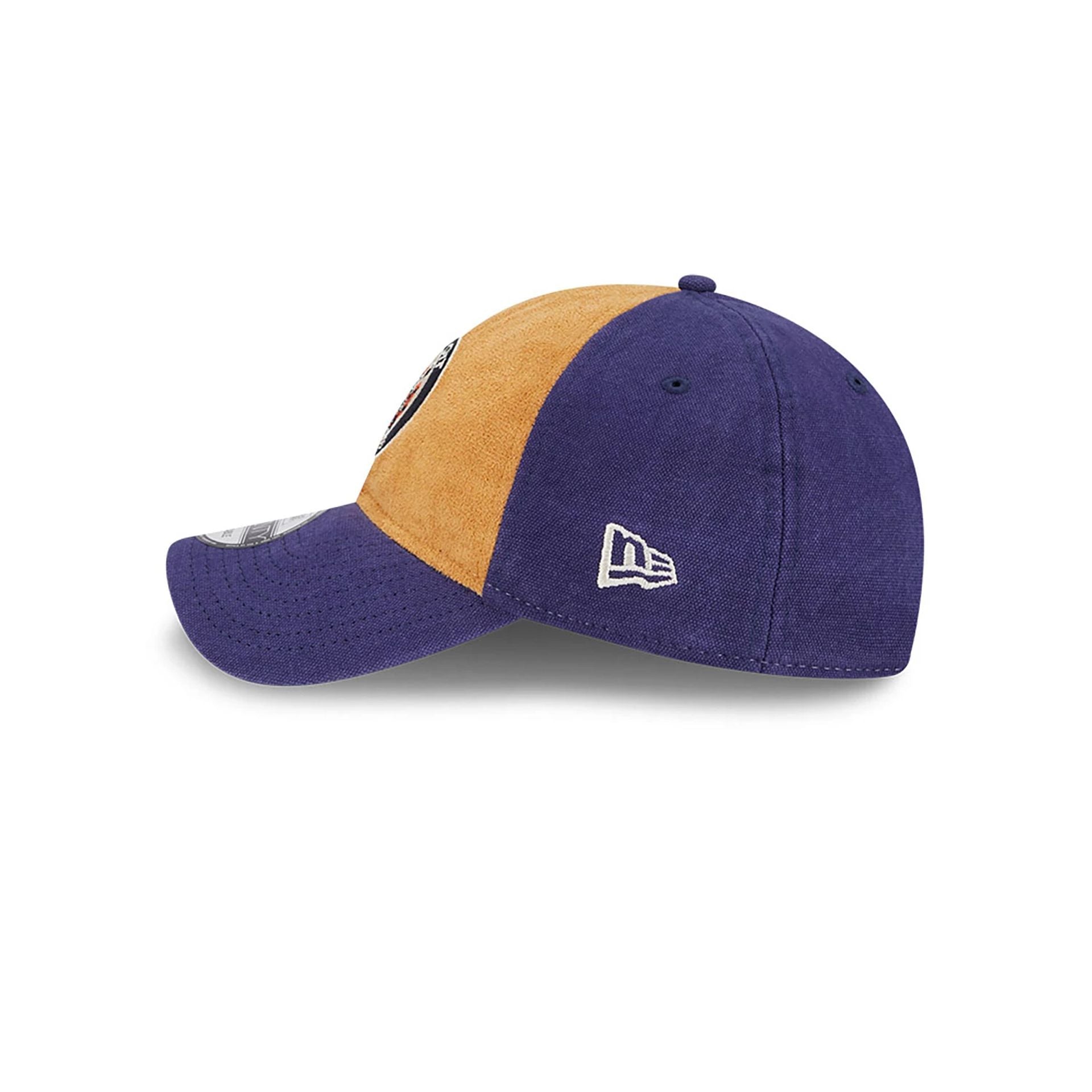 This is a Detroit Tigers Tan Texture Purple 9TWENTY Adjustable Cap 5