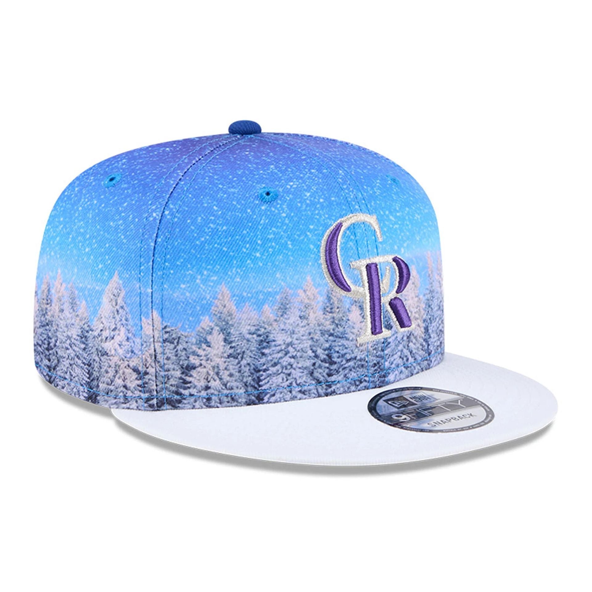 This is a Colorado Rockies Winter Photoreal Blue 9FIFTY Snapback Cap 4