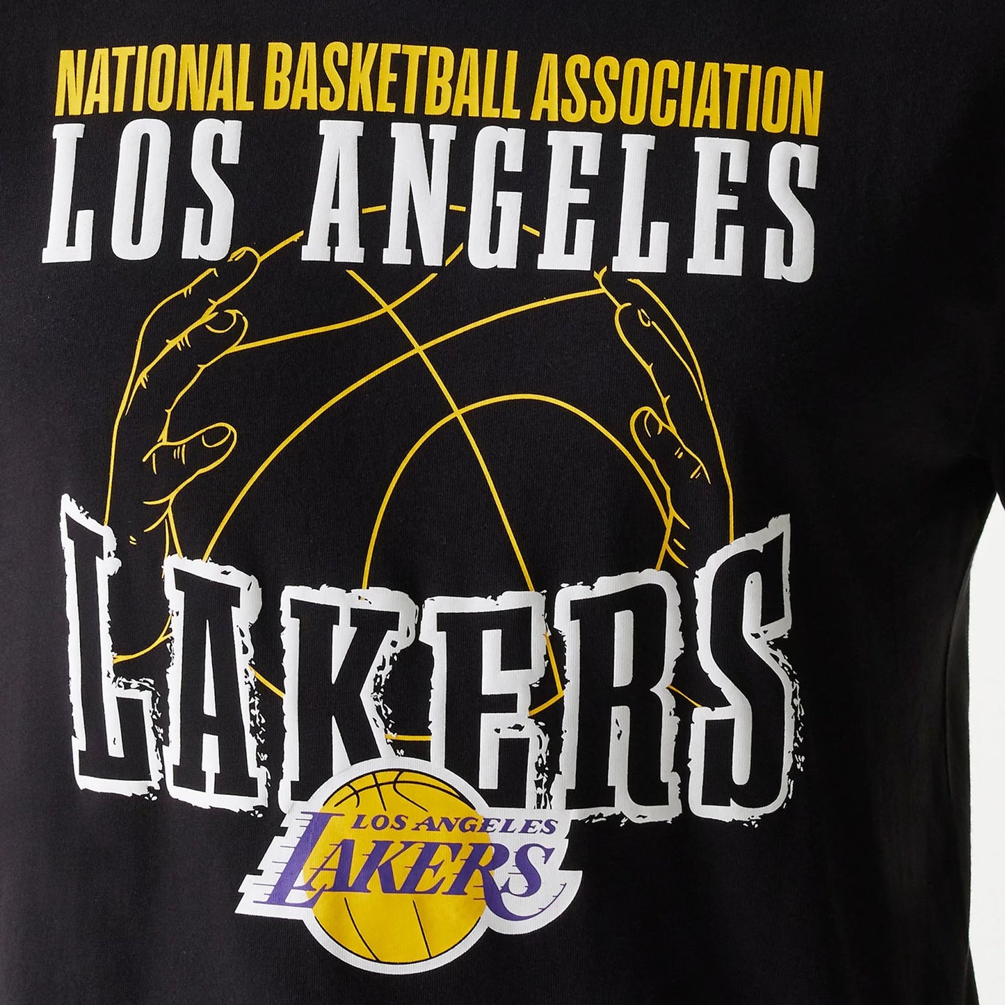 The Male model is wearing LA Lakers NBA Wordmark Black T-Shirt 6