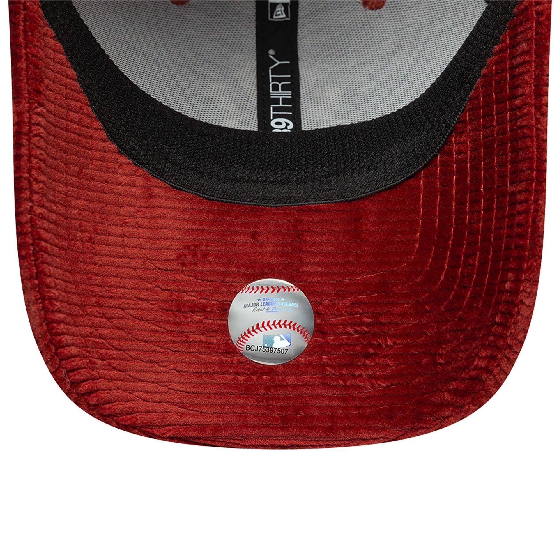 This is a New York Yankees MLB Cord Dark Red 39THIRTY Stretch Fit Cap 5