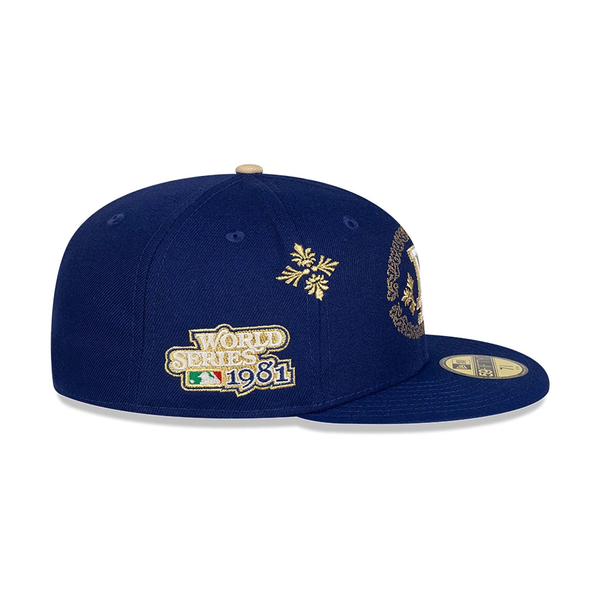 This is a LA Dodgers Charro Dark Blue 59FIFTY Fitted Cap 6