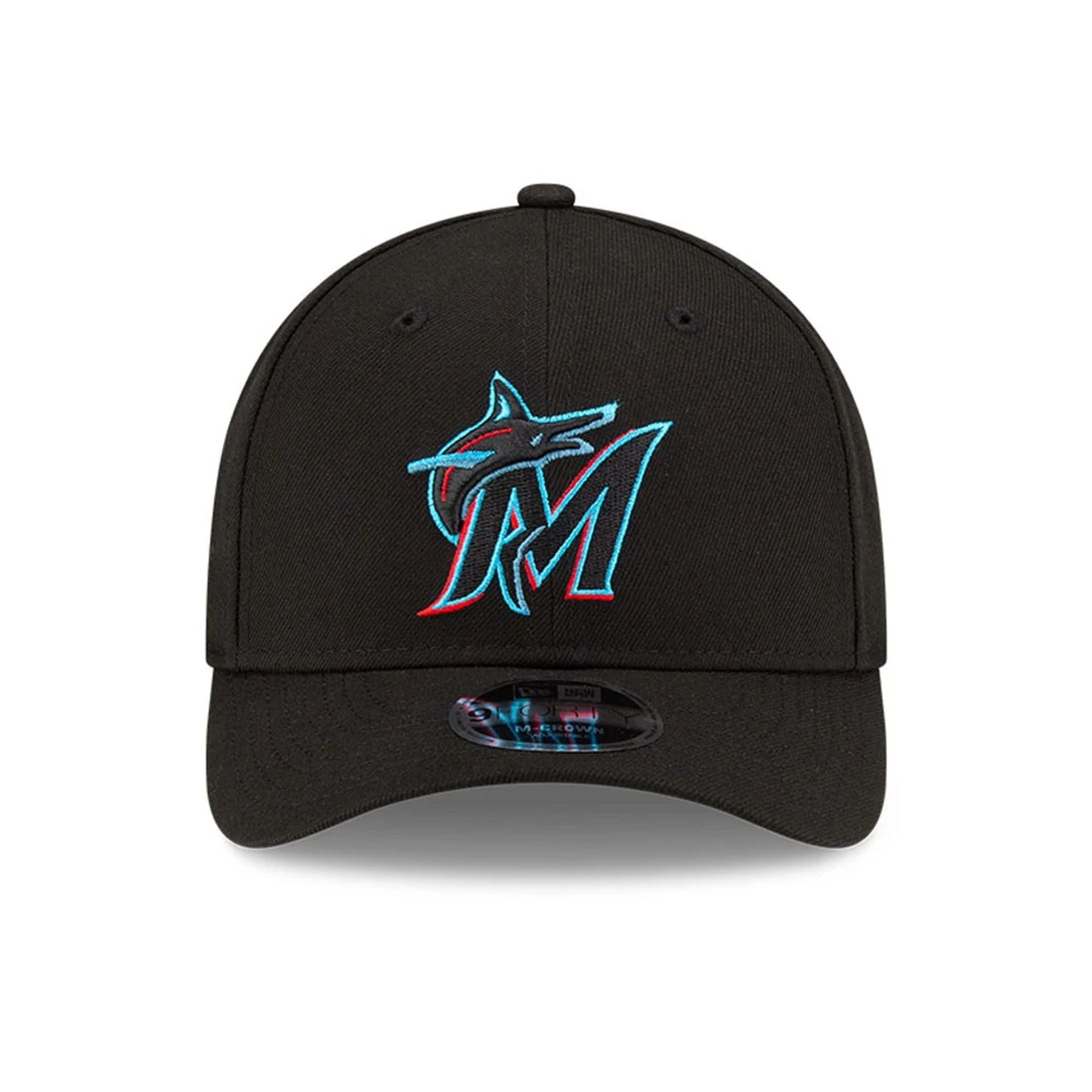 This is a Miami Marlins MLB Player Replica Black 9FORTY M-Crown Adjustable Cap 2