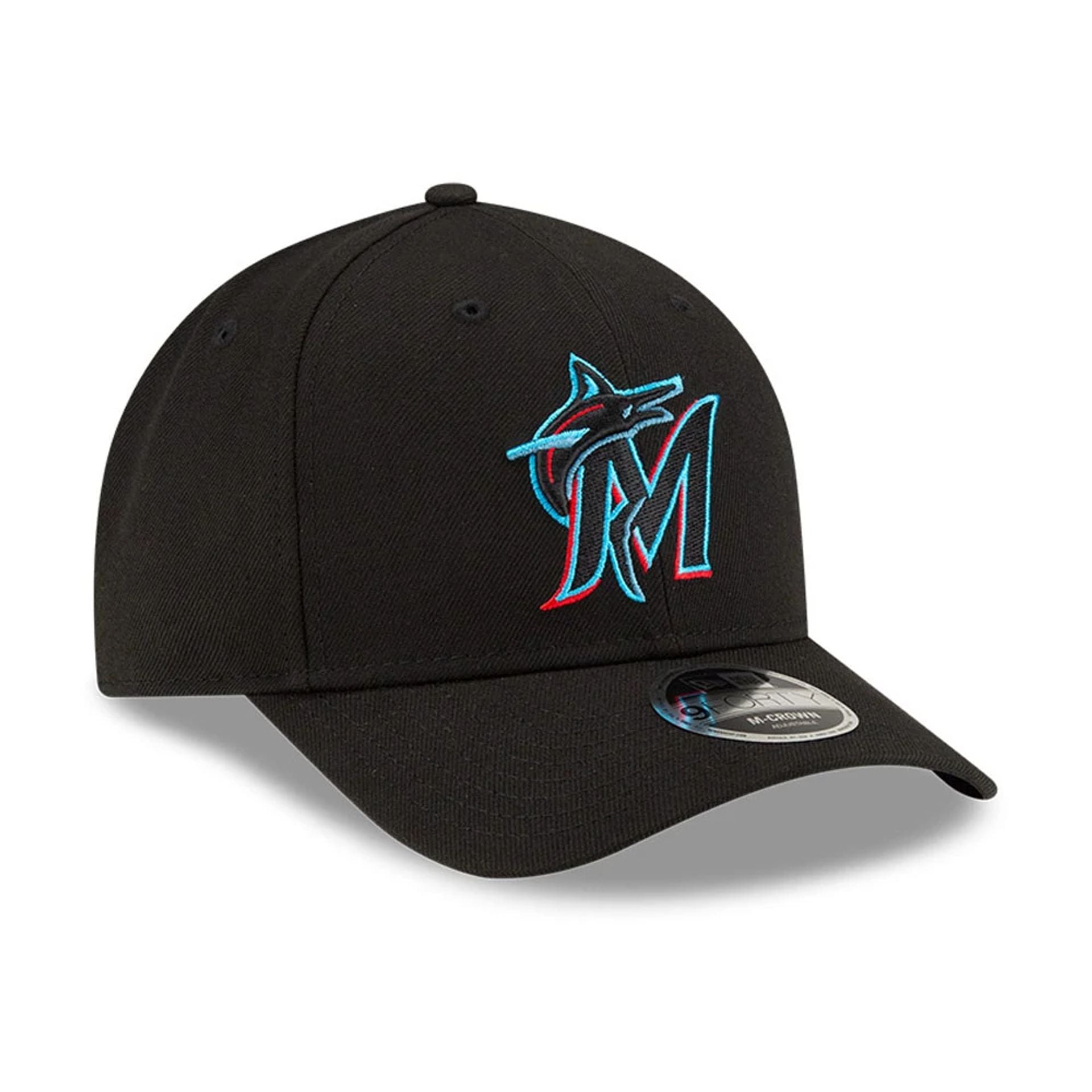 This is a Miami Marlins MLB Player Replica Black 9FORTY M-Crown Adjustable Cap 3