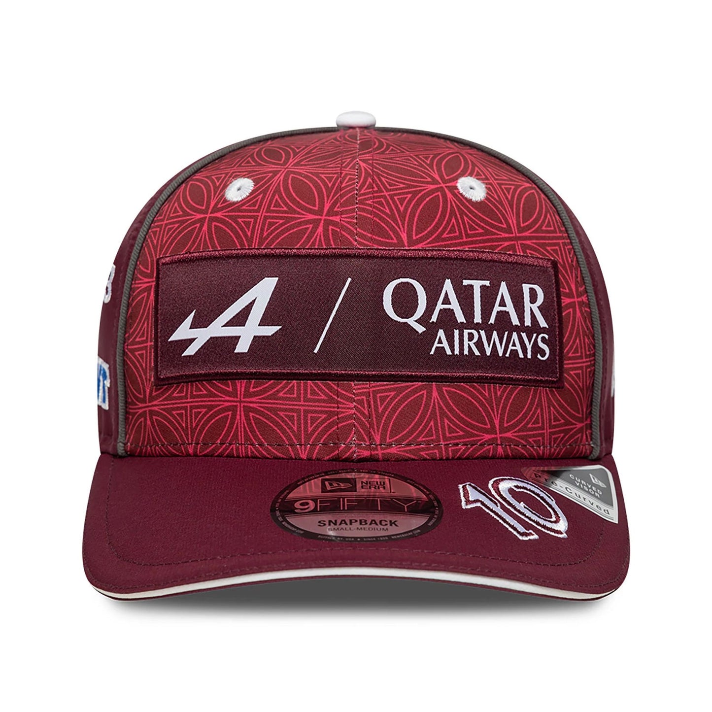 This is a Alpine Racing x Qatar Pierre Gasly Dark Red 9FIFTY Snapback Cap 2