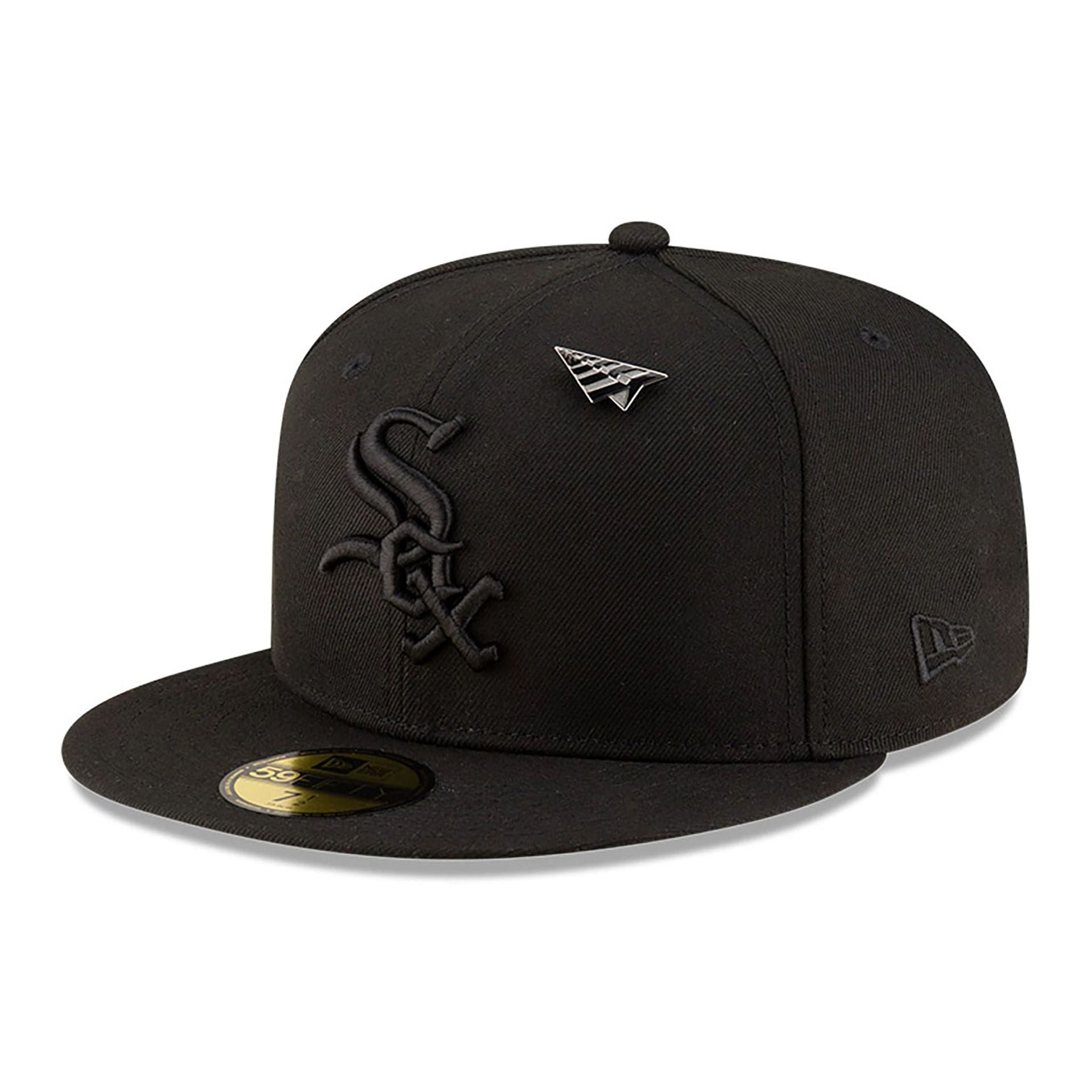 This is a Chicago White Sox Paper Planes x MLB Black 59FIFTY Fitted Cap 1