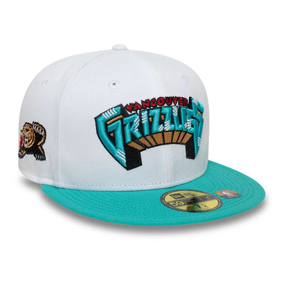 This is a Memphis Grizzlies NBA Classic White 59FIFTY Fitted Cap 1