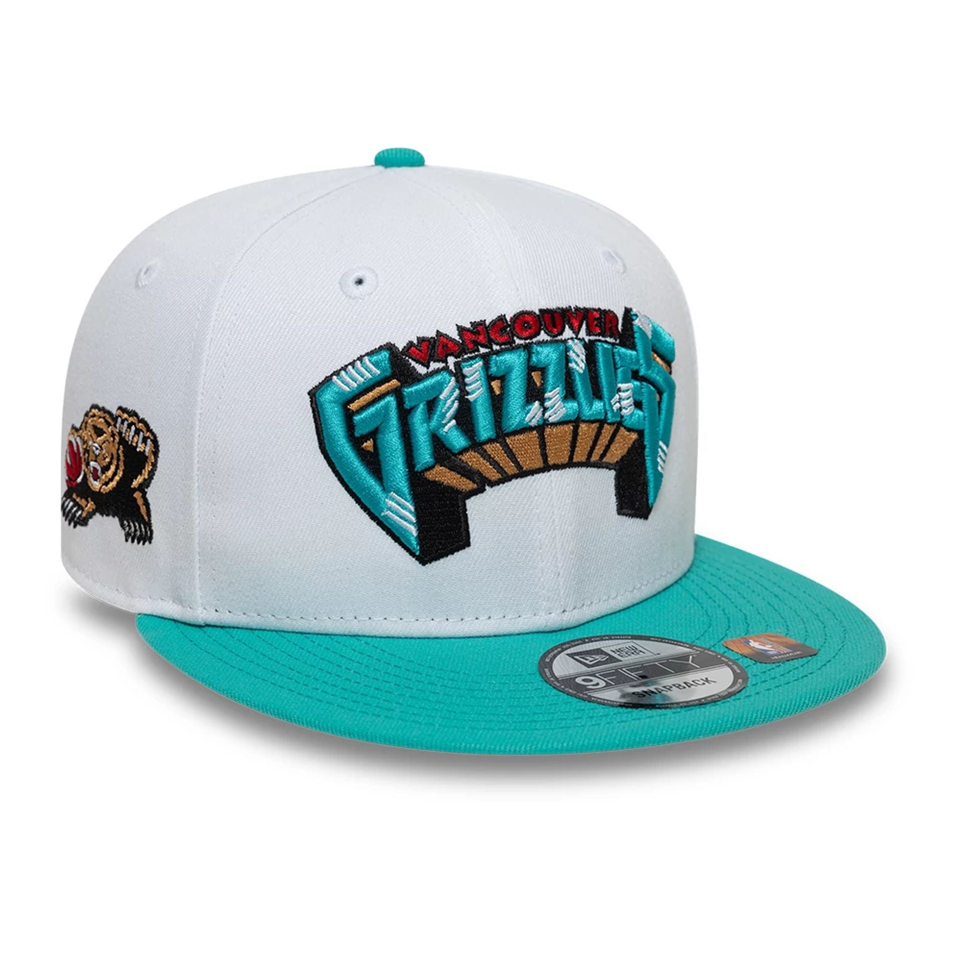 This is a Memphis Grizzlies NBA Classic White 9FIFTY Snapback Adjustable Cap 1