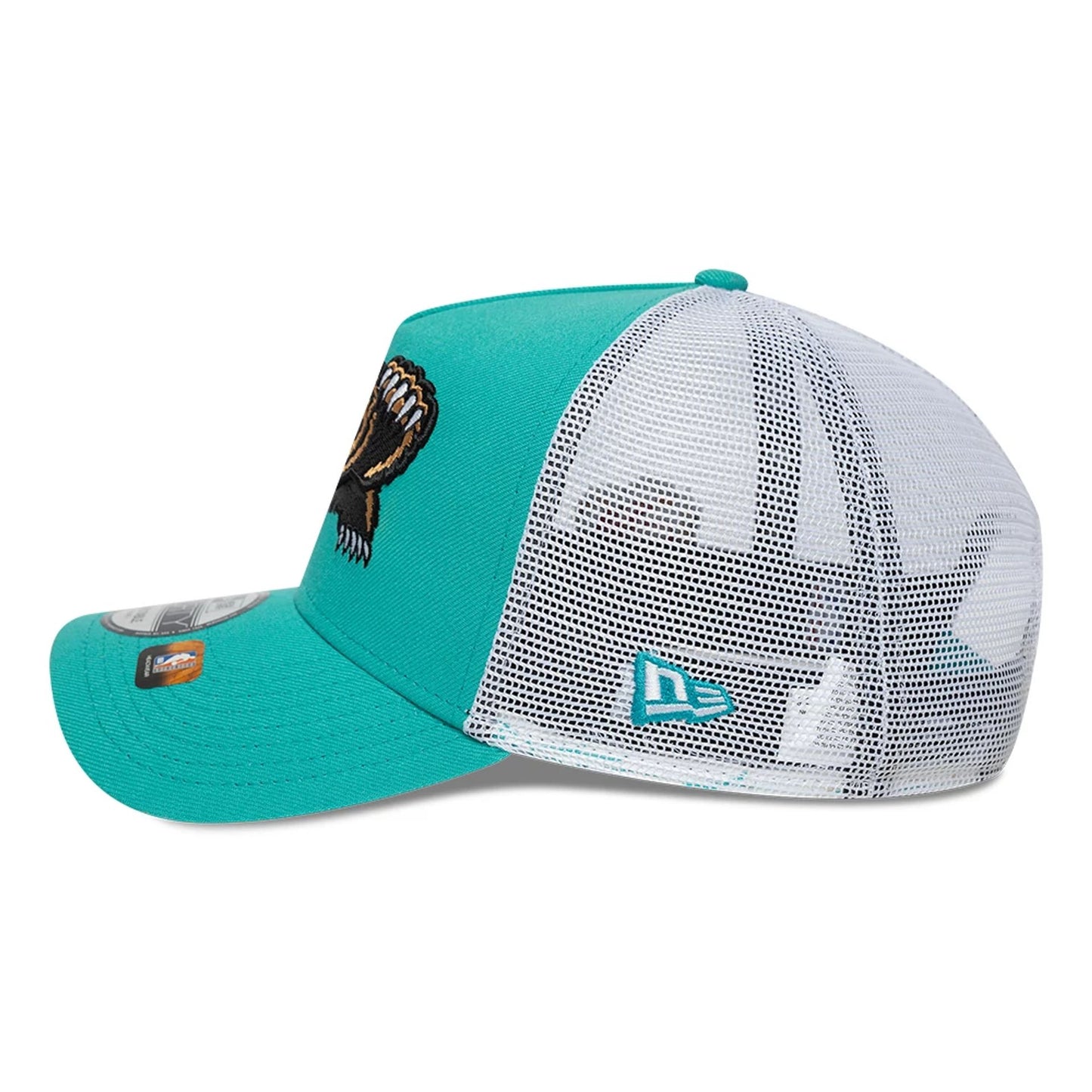 This is a Memphis Grizzlies NBA Classic Turquoise 9FORTY A-Frame Trucker Adjustable Cap 5