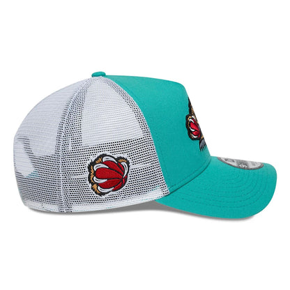 This is a Memphis Grizzlies NBA Classic Turquoise 9FORTY A-Frame Trucker Adjustable Cap 6