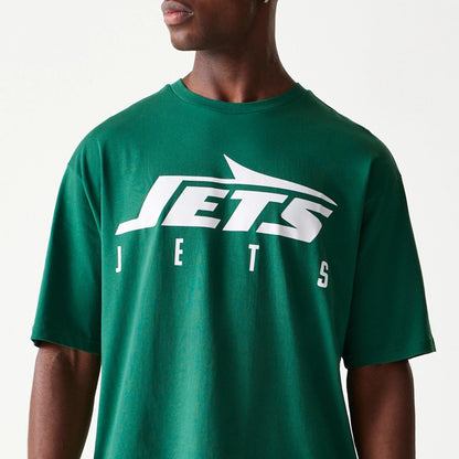 The Male model is wearing New York Jets NFL Games Slogan Green Oversized T-Shirt 2