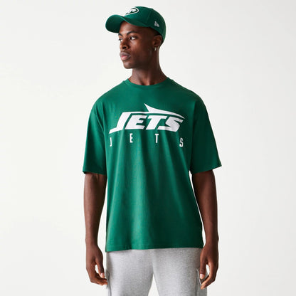 The Male model is wearing New York Jets NFL Games Slogan Green Oversized T-Shirt 1