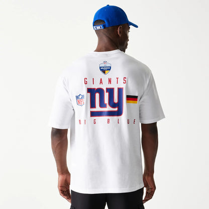 The Male model is wearing New York Giants NFL Games Slogan White Oversized T-Shirt 7