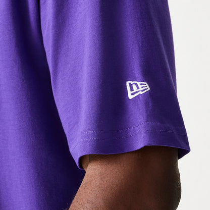 The Male model is wearing Minnesota Vikings NFL Games Slogan Purple Oversized T-Shirt 4