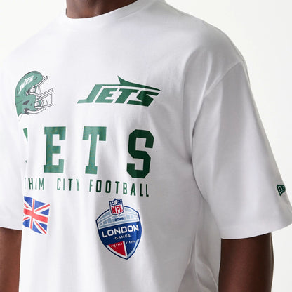 The Male model is wearing New York Jets NFL Games Collegiate White Oversized T-Shirt 3