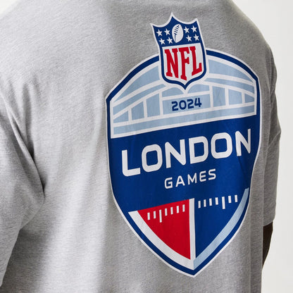 The Male model is wearing New England Patriots NFL Games Collegiate Grey Oversized T-Shirt 5