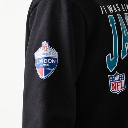 The Male model is wearing Jacksonville Jaguars NFL Games Slogan Black Pullover Hoodie 3