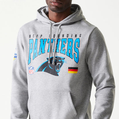 The Male model is wearing Carolina Panthers NFL Games Slogan Grey Pullover Hoodie 2