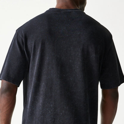 The Male model is wearing New England Patriots NFL Games Premium Apparel Black Oversized T-Shirt 6