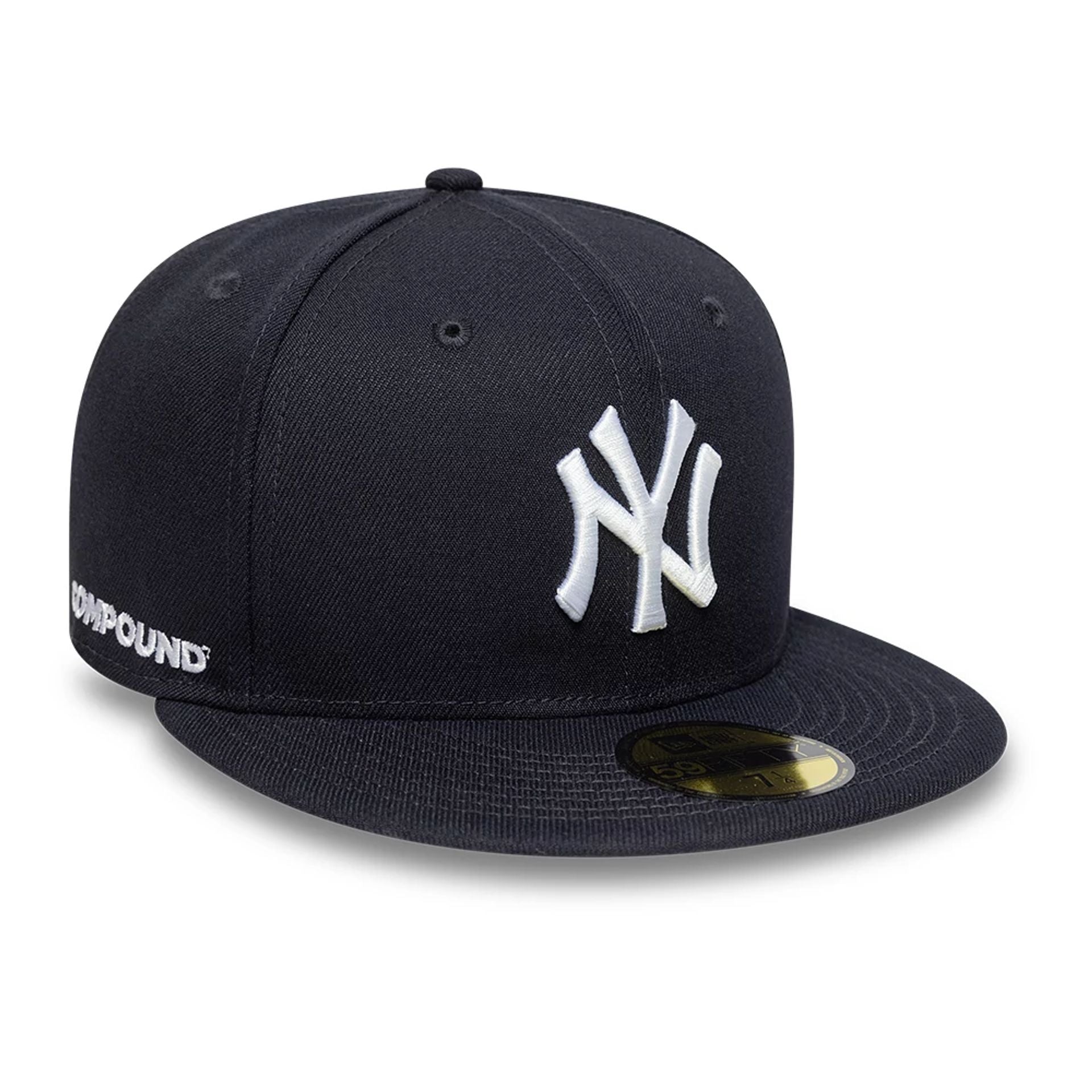 This is a New York Yankees Compound X MLB Navy 59FIFTY Fitted Cap 1