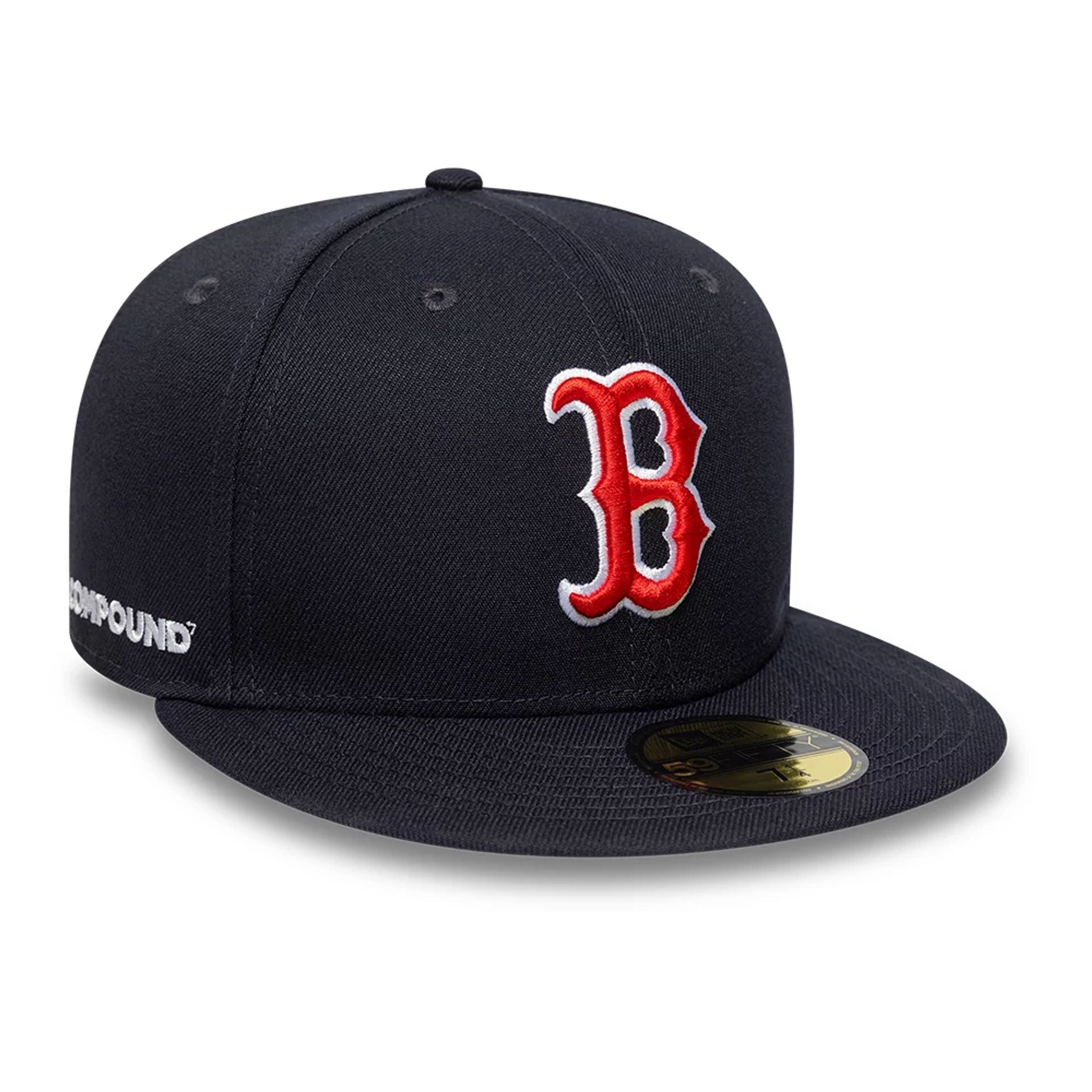 This is a Boston Red Sox Compound X MLB Navy 59FIFTY Fitted Cap 1