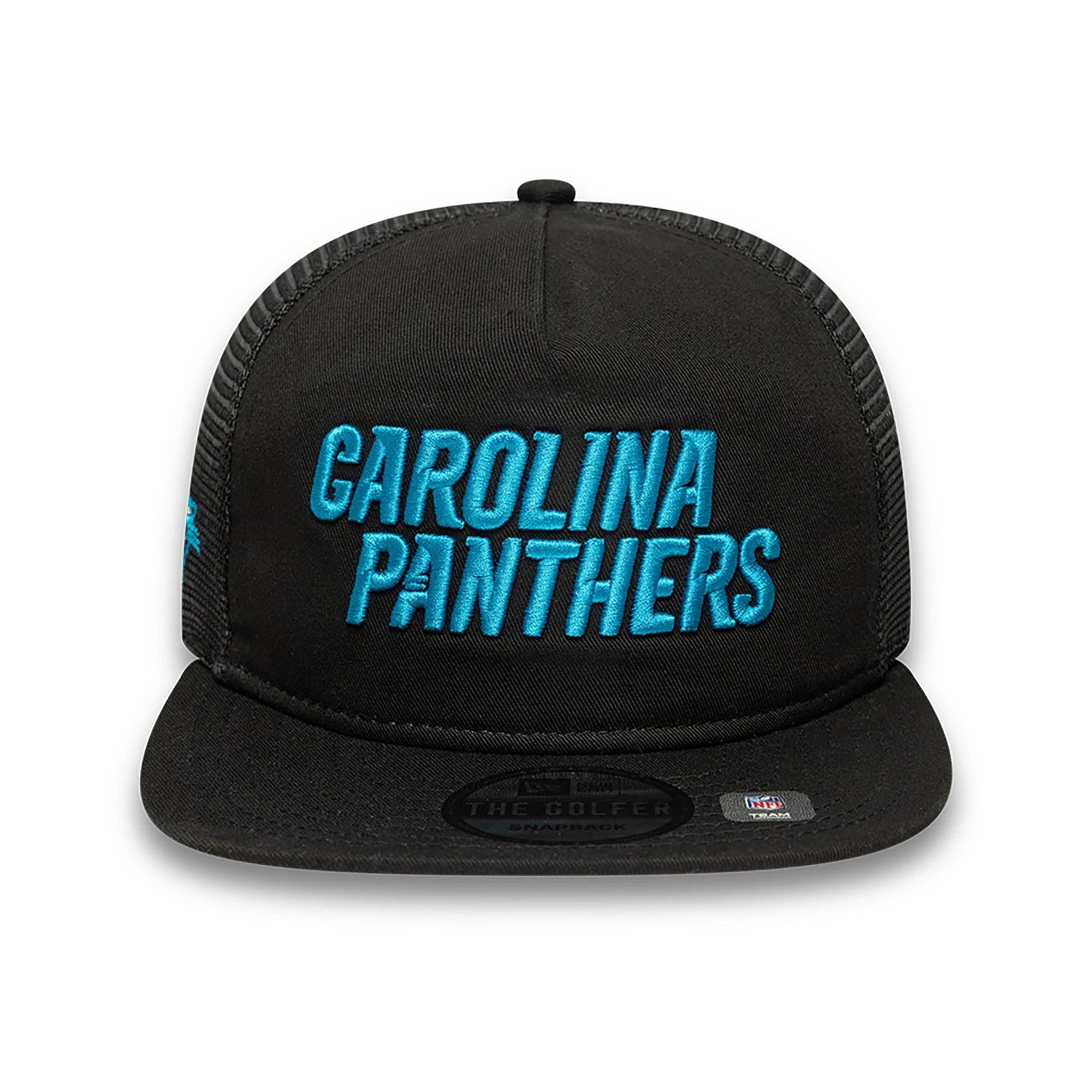 This is a Carolina Panthers NFL International Series Games 2024 Black Golfer Adjustable Cap 2