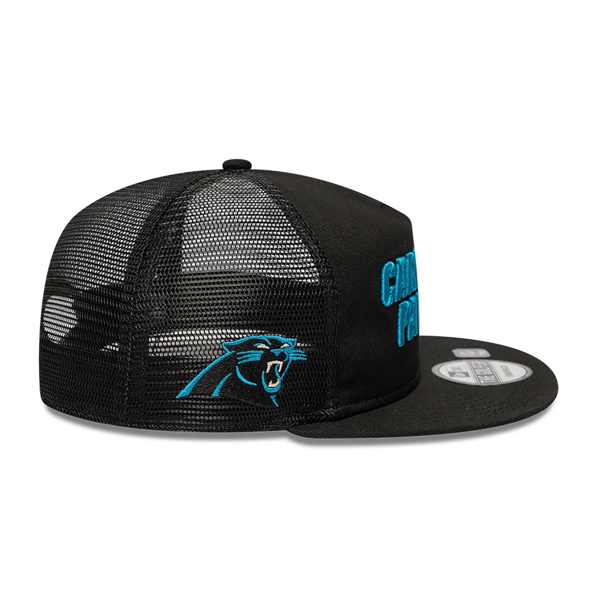 This is a Carolina Panthers NFL International Series Games 2024 Black Golfer Adjustable Cap 6