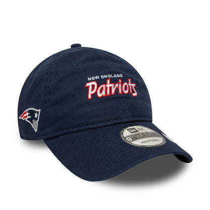 This is a New England Patriots NFL International Series Games 2024 Dark Blue 9TWENTY Adjustable Cap 1