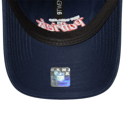 This is a New England Patriots NFL International Series Games 2024 Dark Blue 9TWENTY Adjustable Cap 6