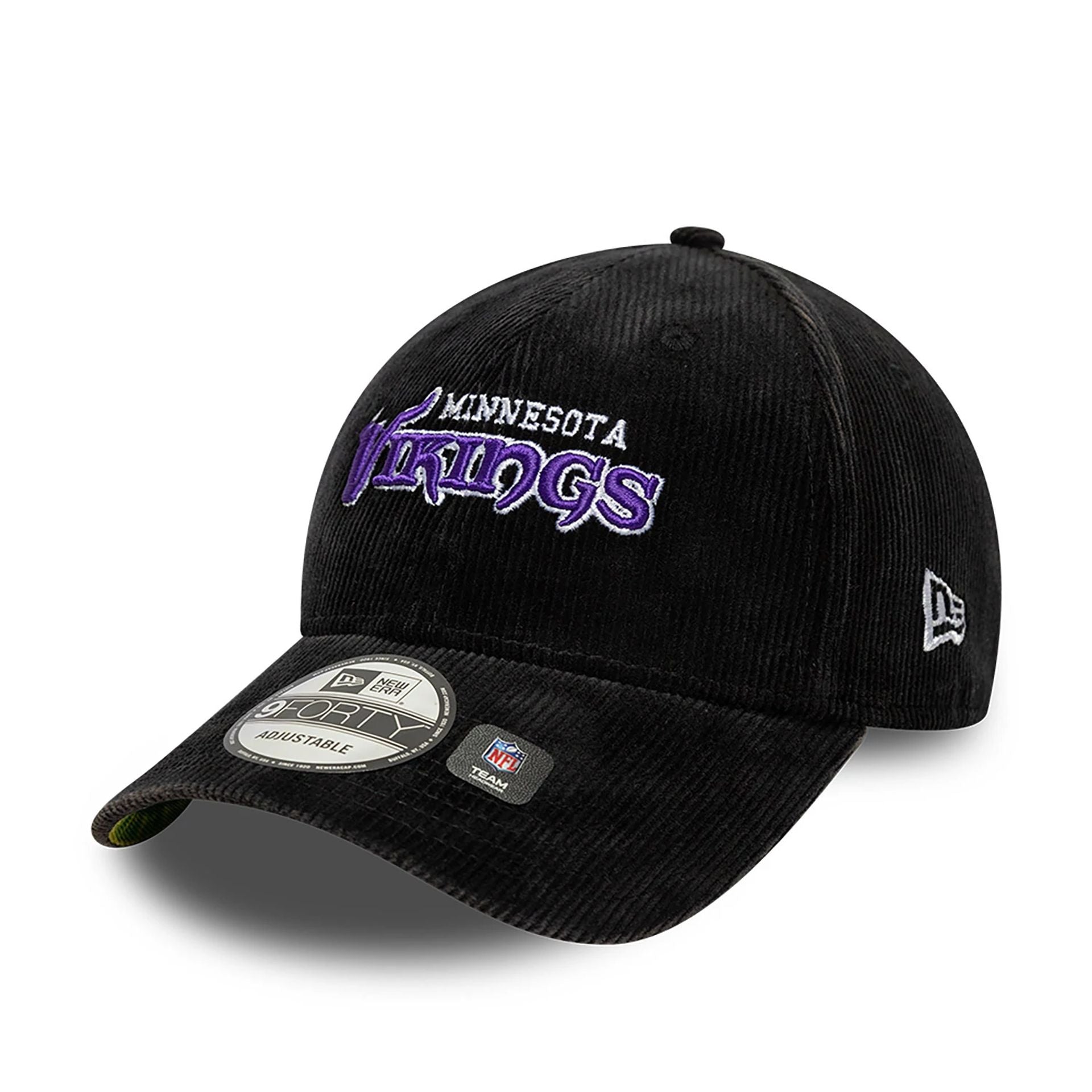 This is a Minnesota Vikings NFL International Series Games 2024 Black 9FORTY Adjustable Cap 4