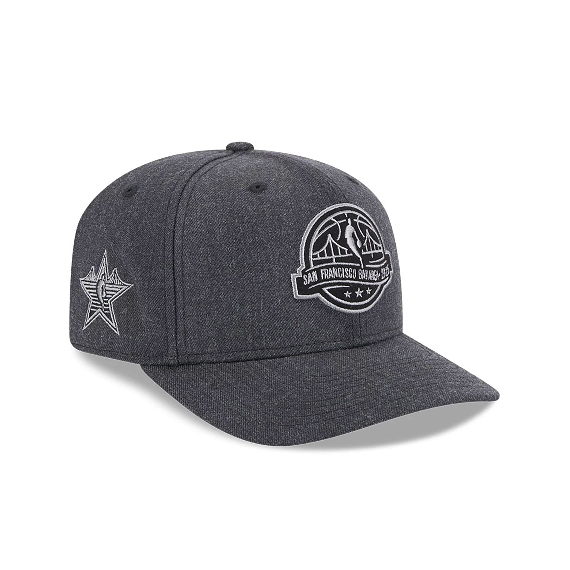 This is a NBA All Star Game 2025 Logo Grey 9SEVENTY Stretch Snap Adjustable Cap 1