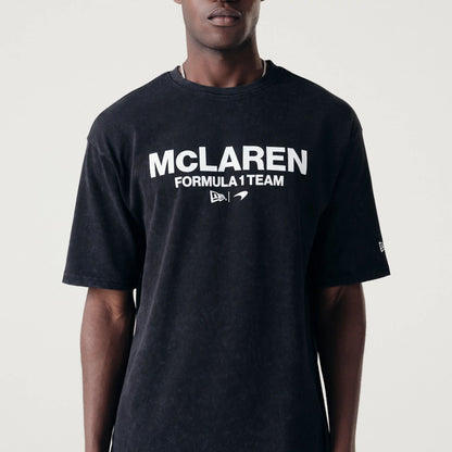 The Male model is wearing McLaren Racing Washed Pack Black Oversized T-Shirt 3