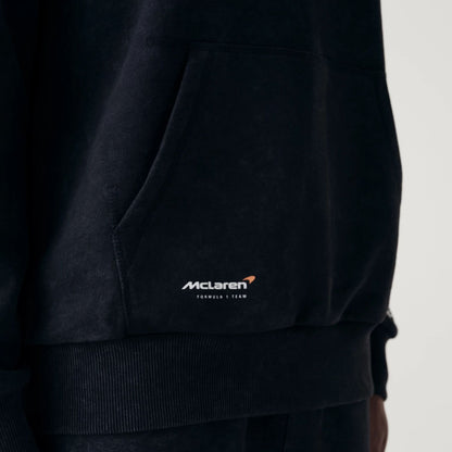 The Male model is wearing McLaren Racing Washed Pack Black Oversized Hoodie 6