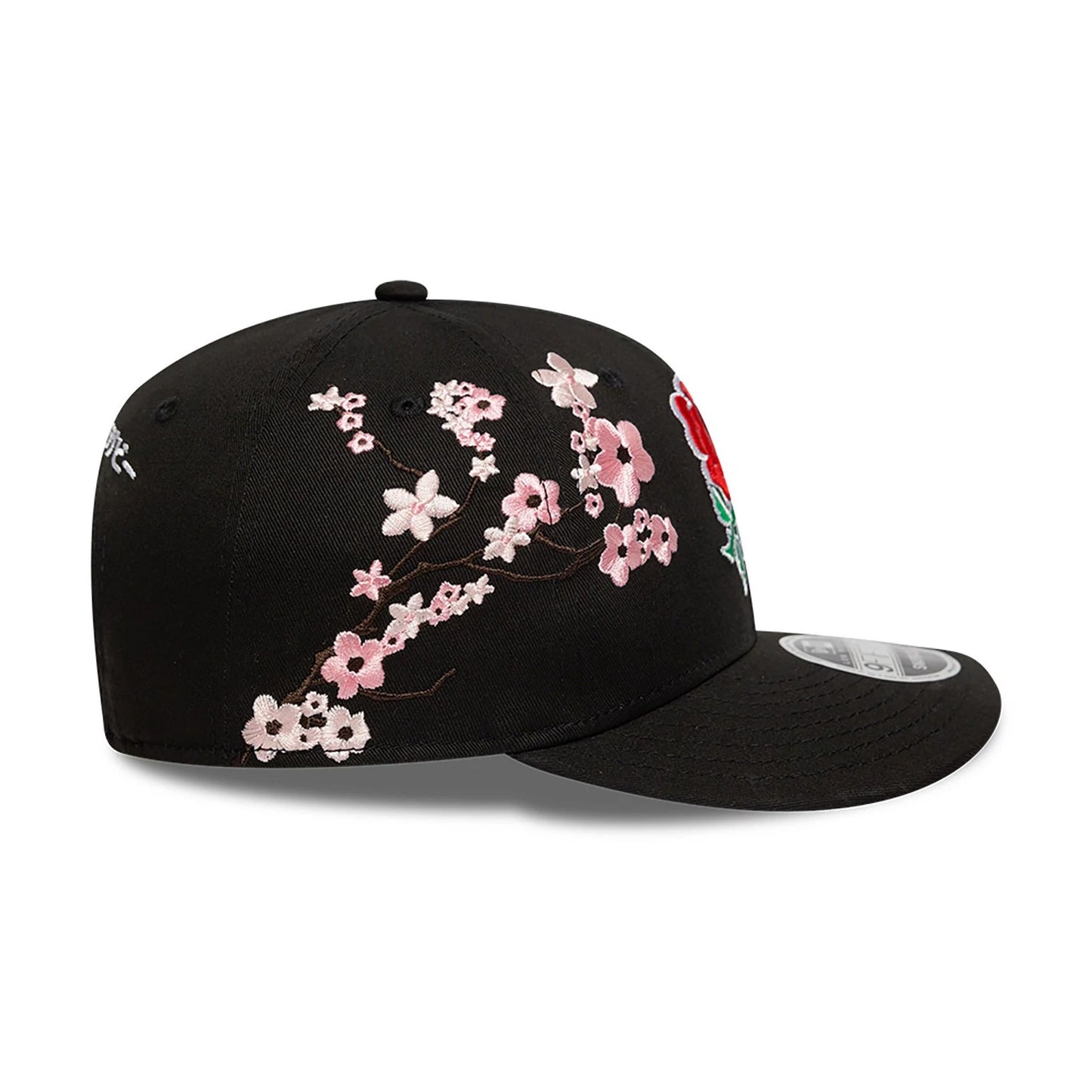 This is a Rugby Football Union Cherry Blossom Black Low Profile 9FIFTY Snapback Adjustable Cap 7