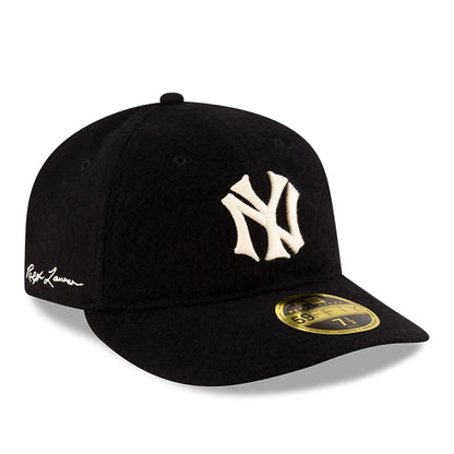 This is a Purple Label MLB New York Yankees x Ralph Lauren Black Retro Crown 59FIFTY Fitted Cap 1