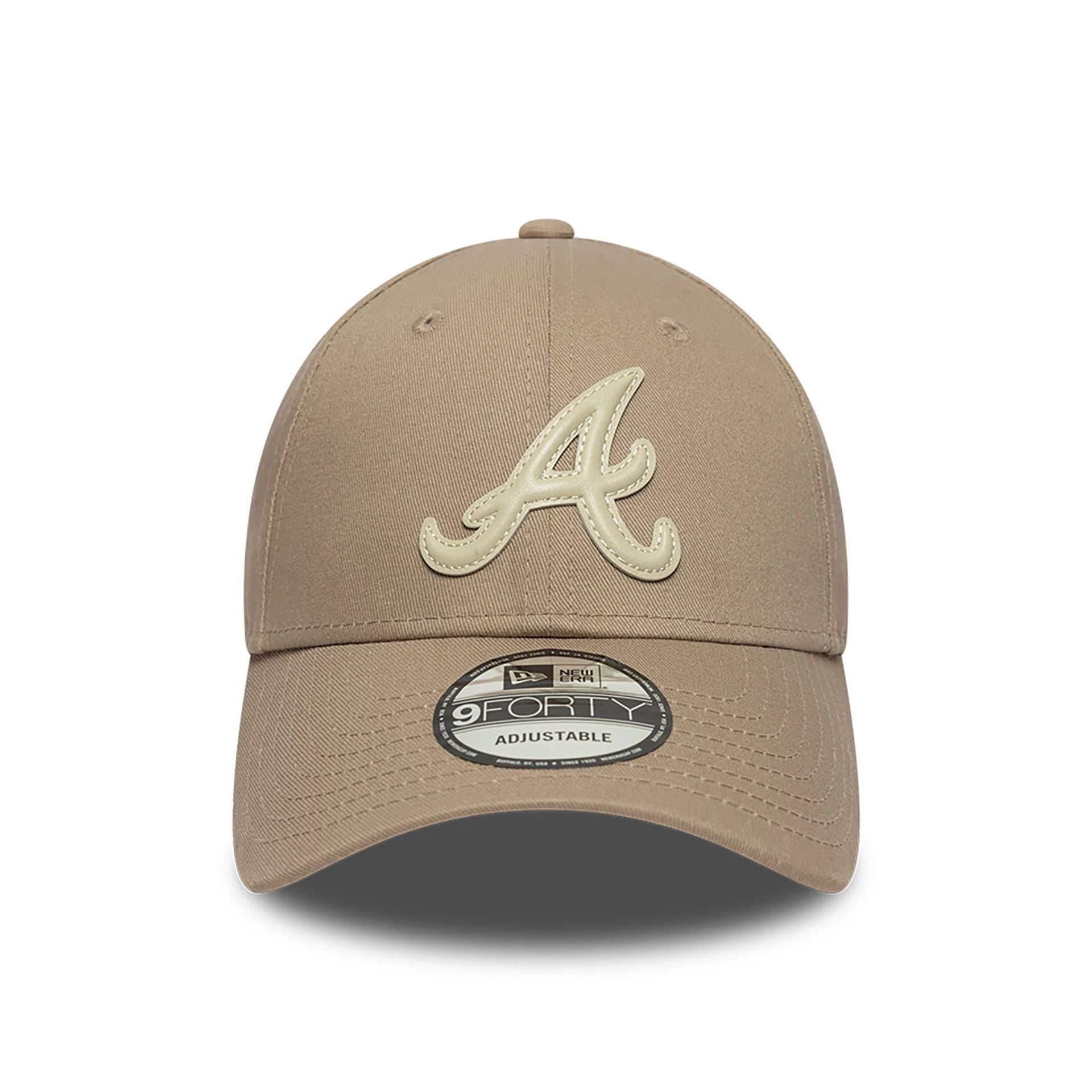 This is a Atlanta Braves Applique Logo Pastel Brown 9FIFTY A-Frame Adjustable Cap 2