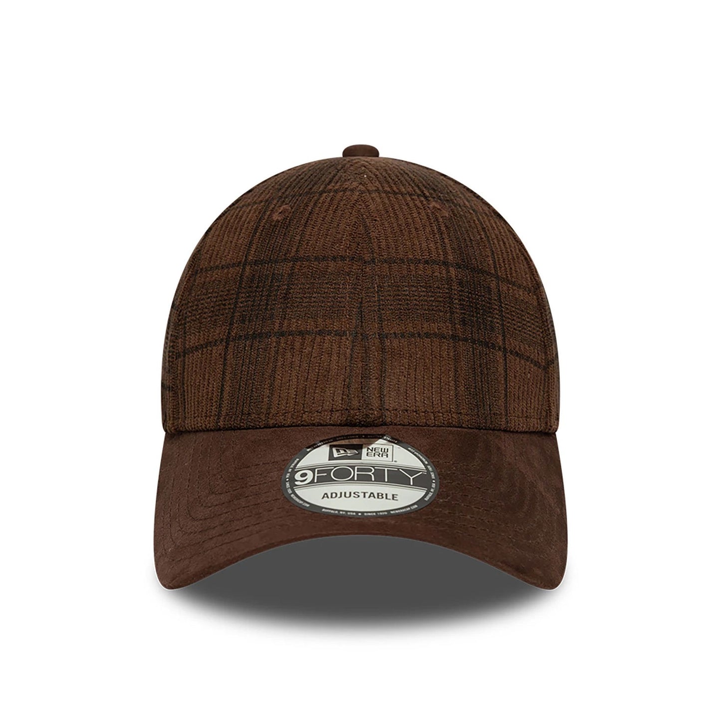 This is a New Era Cord Plaid Dark Brown 9FORTY Adjustable Cap 2