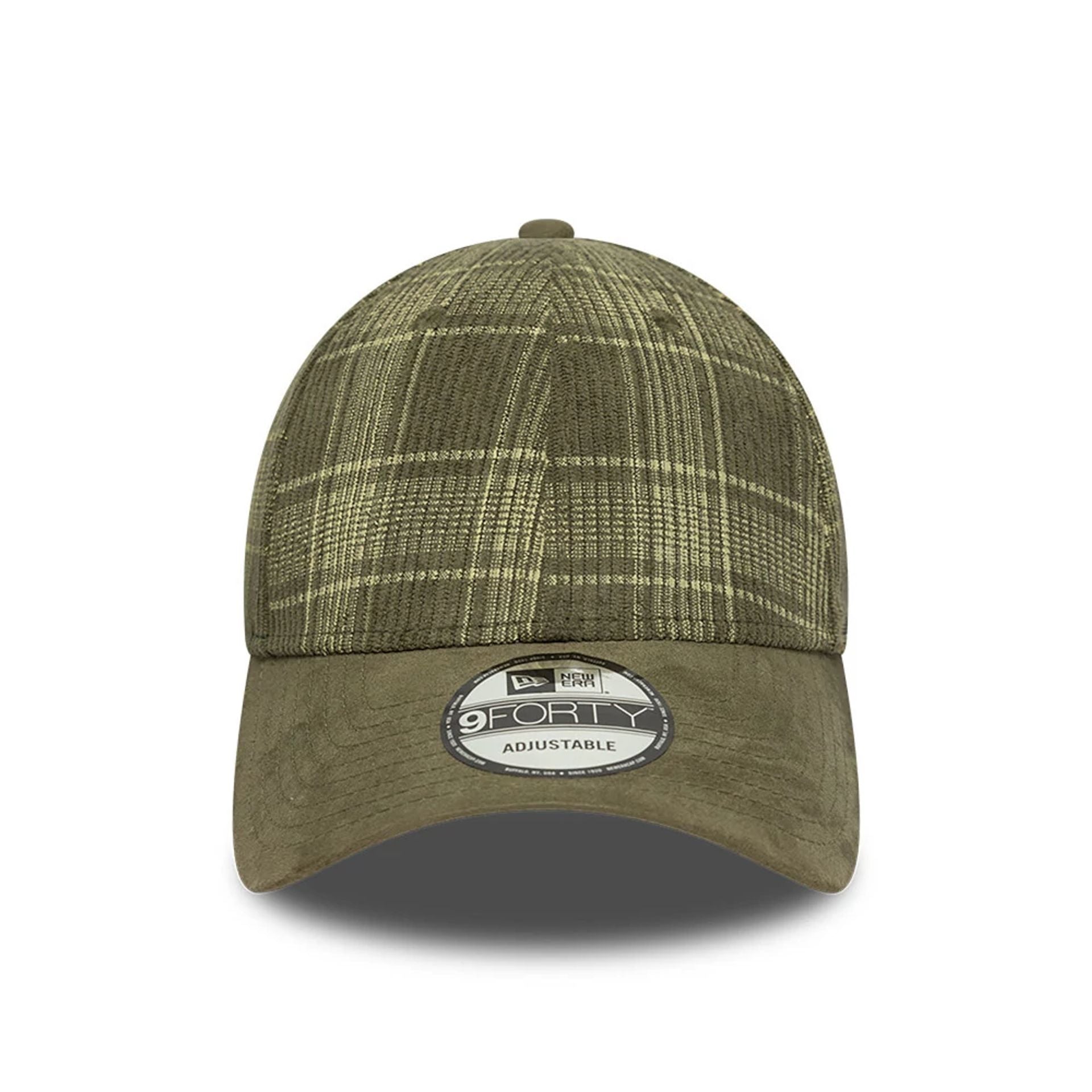 This is a New Era Cord Plaid Dark Green 9FORTY Adjustable Cap 2